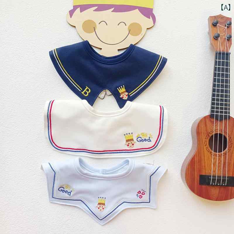 赤ちゃん用 食事用 よだれかけ ベビー クラス A 綿 防水 唾液 ナプキン 360度 刺繍 立体 パターン 小さ..