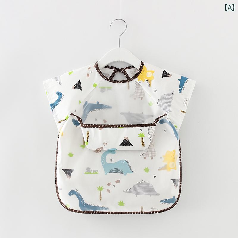 赤ちゃん用 食事用 よだれかけ ベビー 食事用 よだれかけ 子供用 オーバー オール 夏用 逆 着用 服 男..