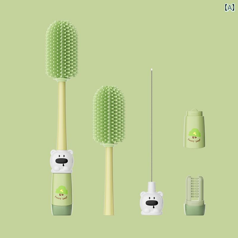 ボトルブラシ 4 in 1 カップ ブラシ ウォーターカップ クリーニング アーティファクト ロング ハンドル..