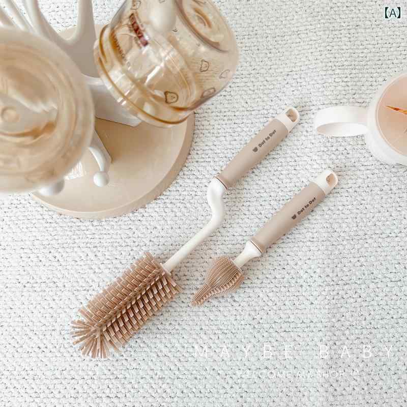 ボトルブラシ 韓国製 新生児用 ボトルブラシ 洗浄 ブラシ 乳児用 特殊 ストローお しゃぶり シリコン ..