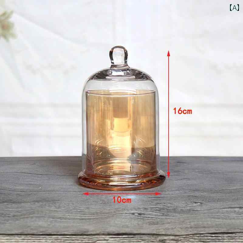 キャンドルライト ゴールデン ベル カバー 透明 ガラス キャンドルスティック 誕生日 ギフト クリスタ..