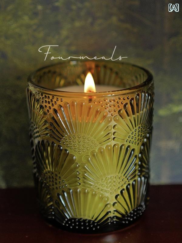 キャンドルライト ロック 清秋 梅 茶の 香りの キャンドル 165 g 室内 女の子 ギフト 誕生日 ボックス ..