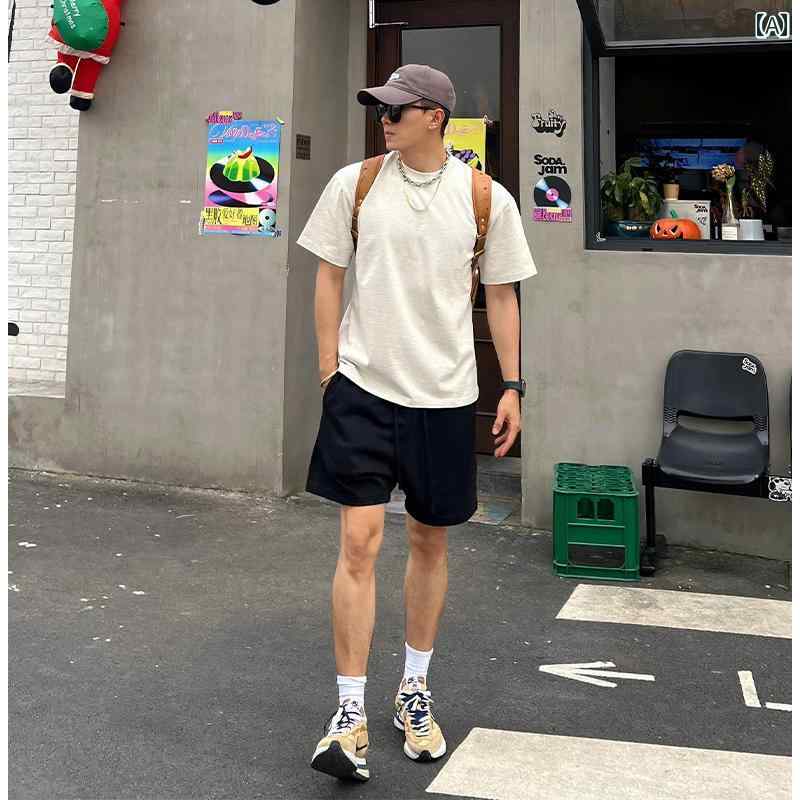 ショートパンツ メンズ ブラックの 綿 スポーツ ショーツ メンズ 夏用 アウトドアウェア フィットネス ..