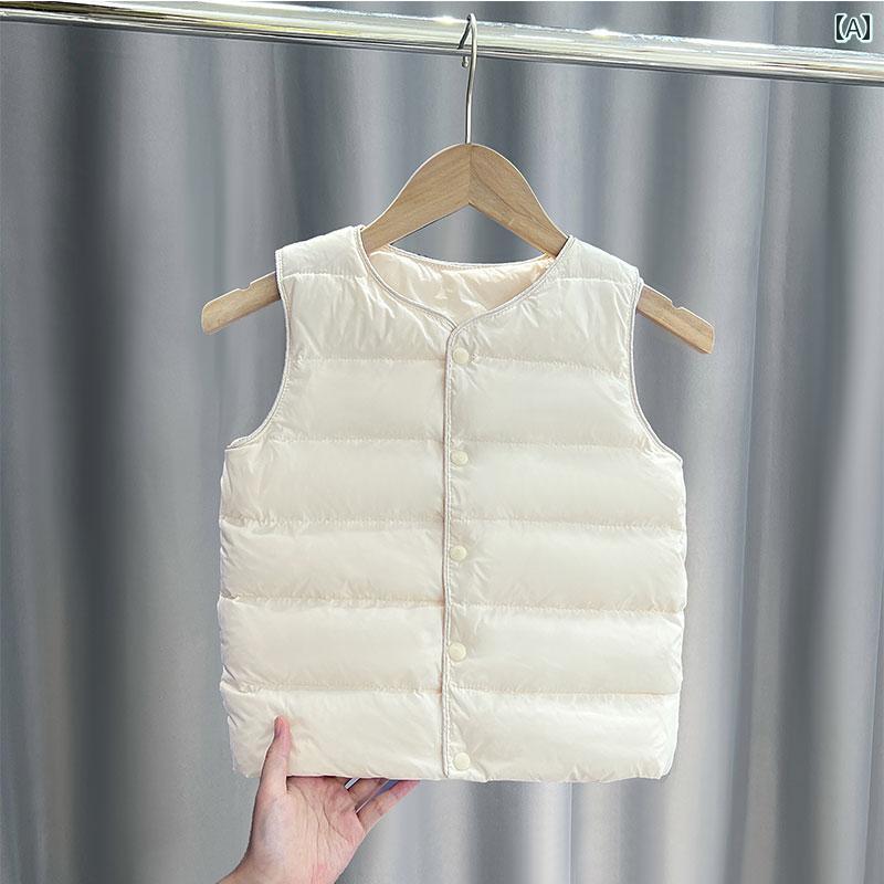子供ダウンベスト 2024 秋冬 子供 ダウン ベスト 軽量 男の子と 女の子 制服 アーティファクト ベスト..