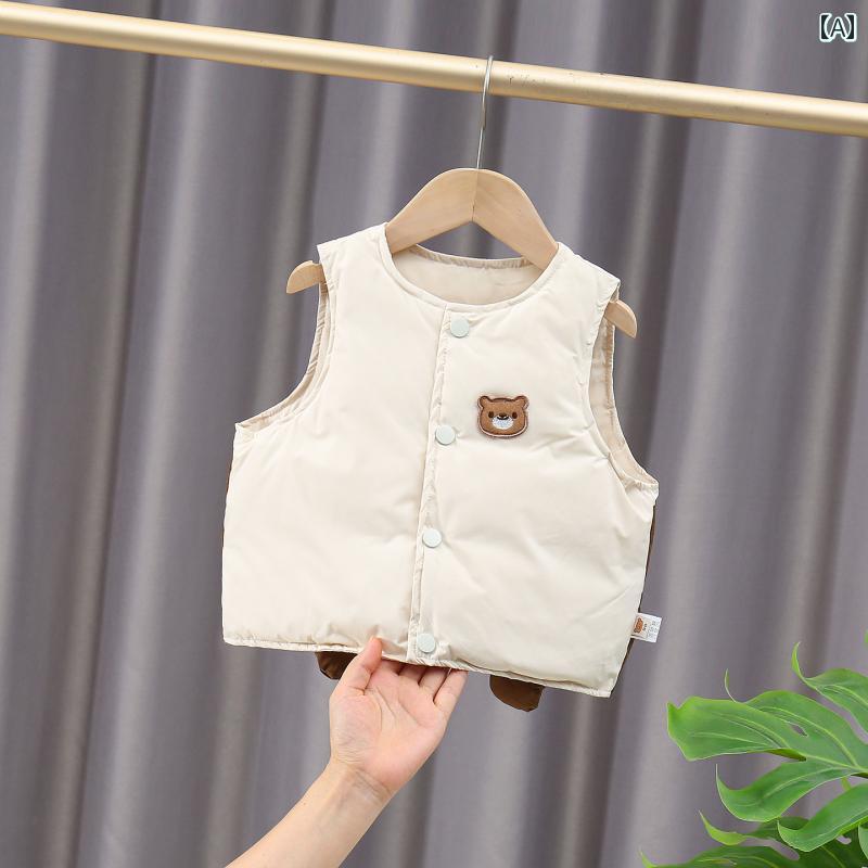 子供ダウンベスト ベビー ライト ダウン ベスト 秋冬 2025 子供用 服 冬用 男の子と 女の子 暖かい