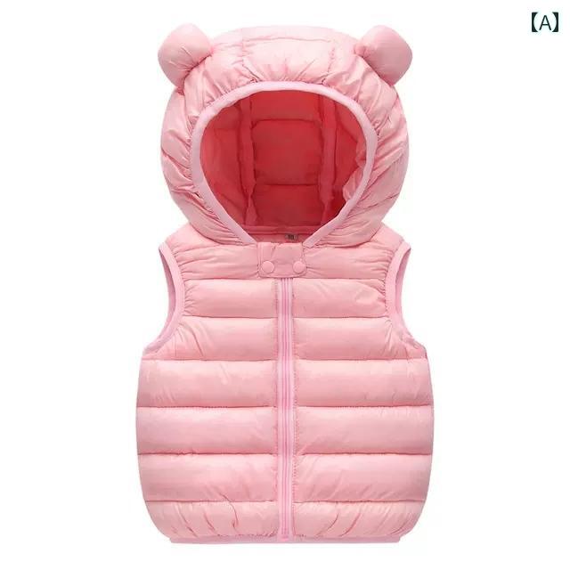 子供ダウンベスト ベビー ベスト ダウン ジャケット 1歳 冬 女の子 2 4 ウエスト コート 軽くて 薄手 ..