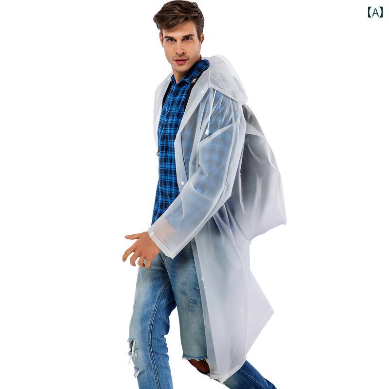 楽天LAONsChoiceレインコート 通学用 大人用 バック パック レインコート ジャケット ロング 大きめ サイズ アウトドア ハイキング 旅行 男女兼用 シングル 透明 ポータブル