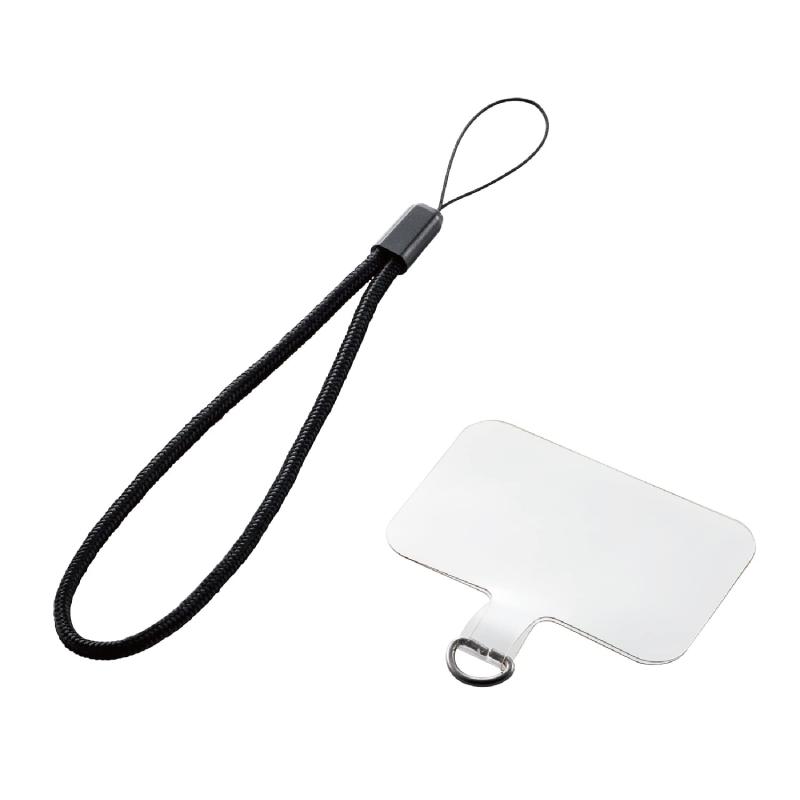 LAONsChoiceのエレコム スマホバンド スマホベルト 挟み込みシート フィンガーリング付き カラビナタイプ｜アングル2