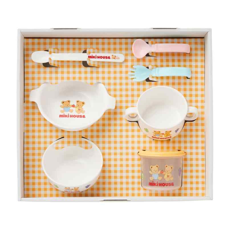 [ミキハウス] テーブルウエアセット【ラッピング済】新モデル（2024年） ご出産祝い ベビー食器セット 日本製 離乳食 男の子 女の子 ベビー キッズ 赤ちゃん ベビー服 子供服 ギフト 44-9990-68