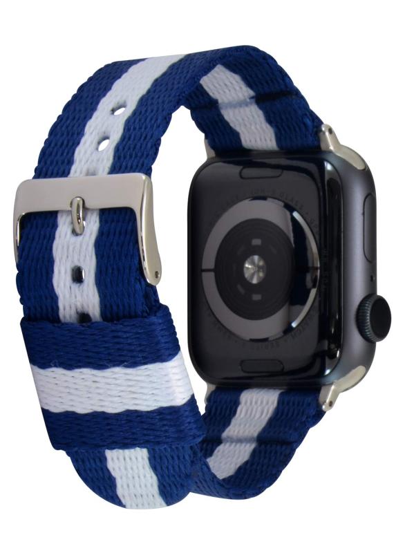 [カシス] AppleWatch用(アップルウォッチ用) 38mm 40mm 41mm 42mm用 Series11/10/9/8/7/6/5/4/3/2/1/SE/SE2に対応 ナイロン NATOタイプ NICE ニース ダークブルー/ホワイト/パーツ