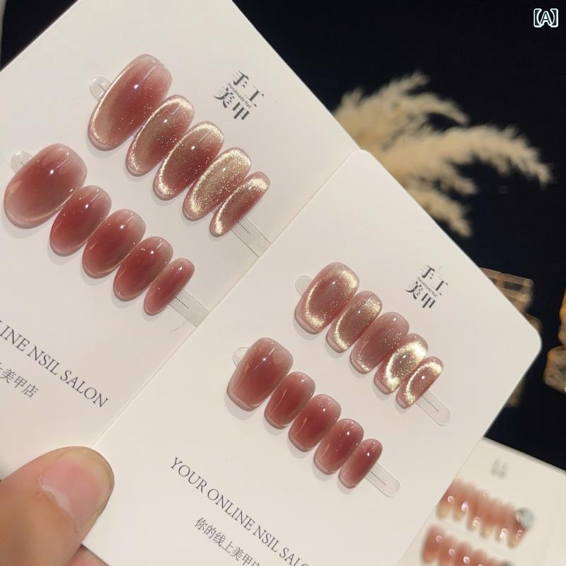 ネイルチップ ネイルアート ハンドメイド 付け爪 猫目ジェル ジェルネイル 完成品 マグネットネイル つけ爪 貼るだけ ネイルシール ジェル 立体感 美爪 高級感 おしゃれ かわいい パーティー デート オシャレ 綺麗系 ネイルケア 簡単装着 時短ネイ