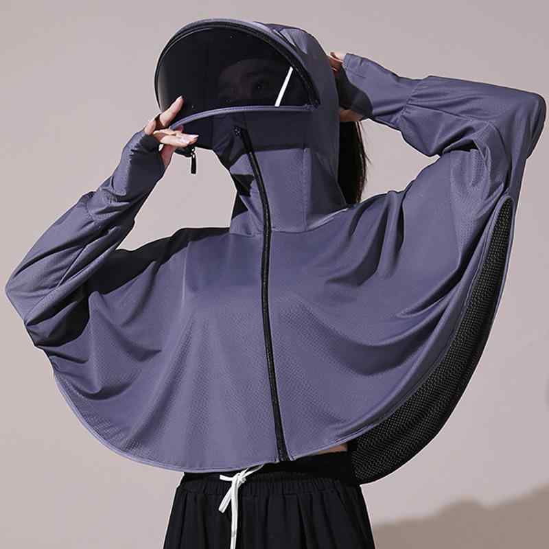 Rain Wear - レディース 夏用 UVカット 長袖シャツ サイクリング 通気性 接触冷感 薄手 防晒 アウトドア トップス メッシュ素材 軽量