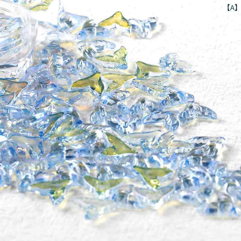 ネイルストーン 水晶 人魚尾 オーロラ モカ 多色 フラット 異形 水波紋 キラキラ ...