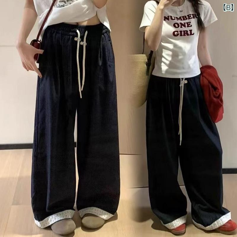 マタニティ 妊婦 セット ブルー Vネック ベビードール トップス ワイドレッグ パン...
