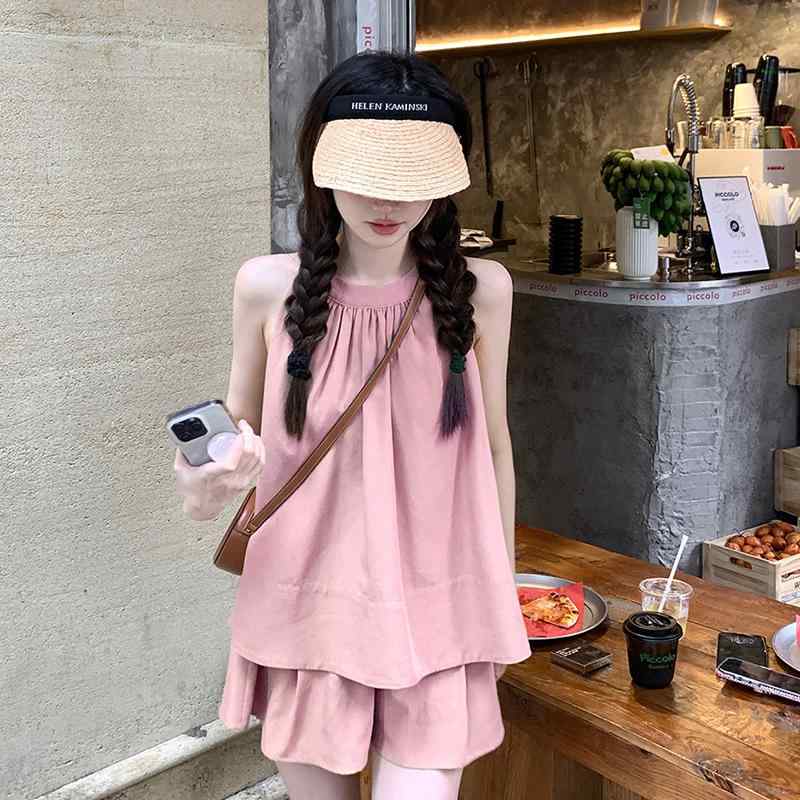 妊婦服 夏用 ゆったり 無袖 タンクトップ ショーツ セット 軽量 伸縮性 吸湿速乾 快適