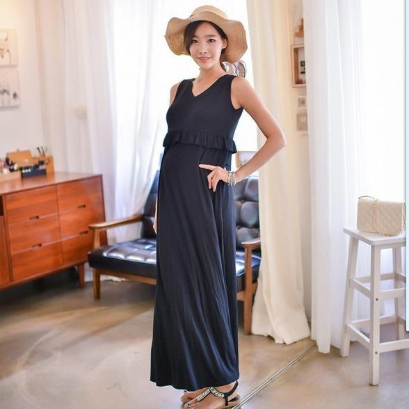 ワンピース 妊婦用 授乳対応 春夏 モダール素材 キャミソール ロングスカート 二用 外出 ネグリジェ マタニティ 快適 通気性 柔らかい 軽量 伸縮性