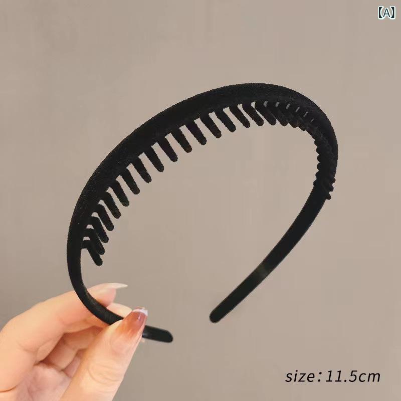 洗顔用 ヘッドバンド レディース 秋冬 ベルベット素材 歯付き 防滑 シンプル ヘアアクセサリー 柔らかい 髪押し込み 日常使い かわいい ヘッドアクセ
