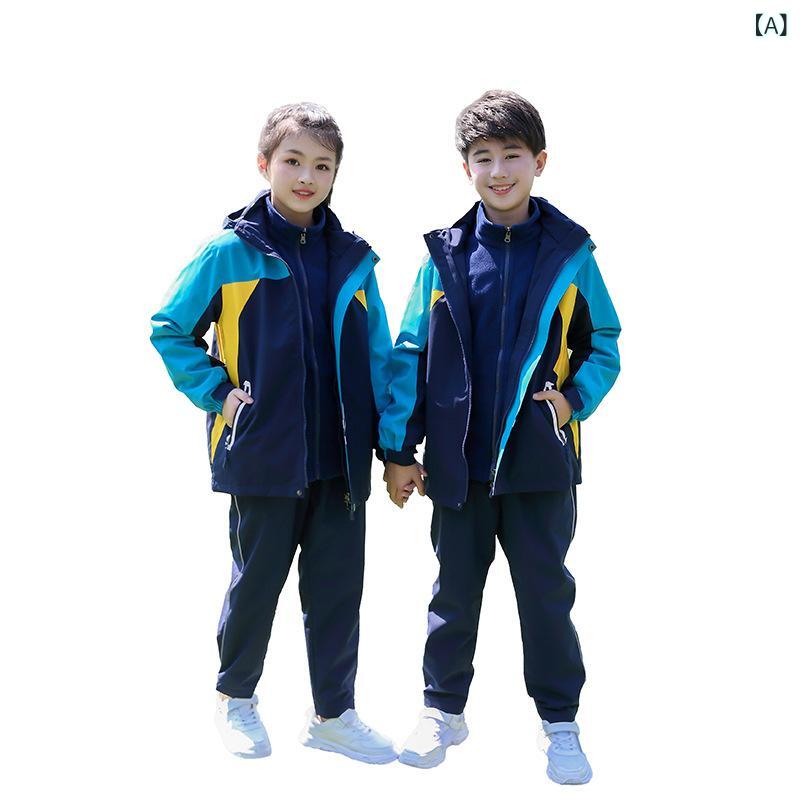フリースジャケット キッズ 小中学生 校服 クラス服 春秋冬 防水 防 中綿入り 通学用 アウトドア 暖か 軽量 伸縮性