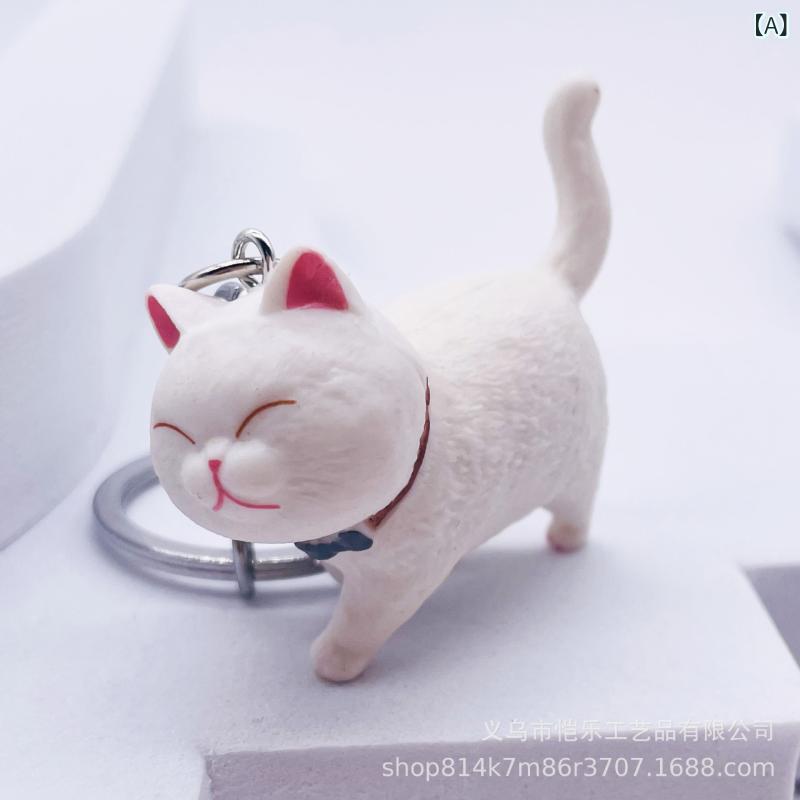 樂天商城 - 猫 キーホルダー 車用ハンガー バッグチャーム かわいい フィギュア デコレーション アクセサリー 日常使い インテリア 飾り付け ペットモチーフ キーアクセ