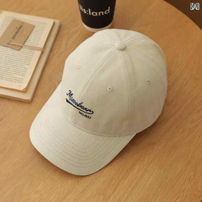 キャップ メンズ レディース 韓国スタイル コーヒーブラウン ソフトトップ シンプル刺繍 ワイドブリム ダックビル カジュアル 日常使い 多用途 日よけ 遮陽 UVカット 軽量 快適