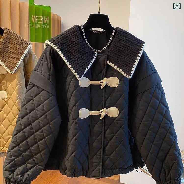 乐天商城 - 付け襟 秋冬 ニット セーラーカラー ネイビー フェイクカラー スタイリッシュ デコレーション ダウンジャケット 用 暖か素材 軽量 普段使い コーディネート アクセサリー
