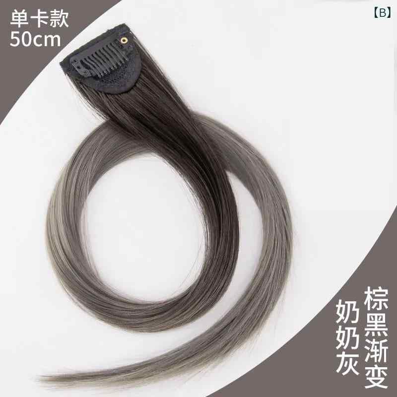 ヘアピース 耳掛け ハイライト グラデーションカラー インビジブル 自然ストレート リアルヘア 部分ウィッグ 付け毛 日常使い 合成繊維 軽量 伸縮性 laonschoise-11300434 LAONsChoice サンプル画像2