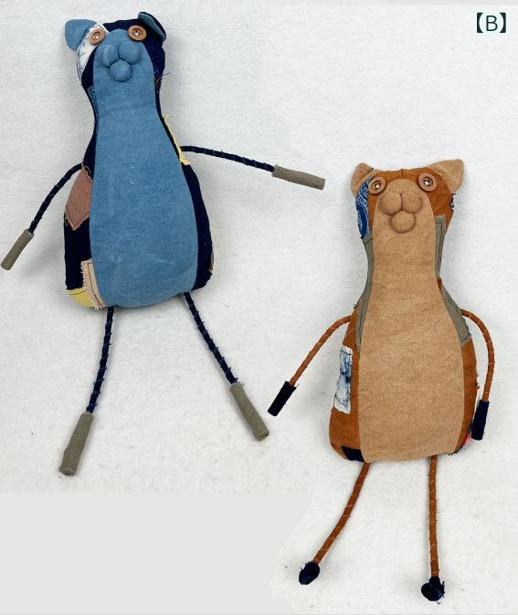 Muñecas Animales Muñecas Azul Tejido Tejido Patchwork Pantalón Tejido Tejido Tejido Tejido Culturas Interiores Decoración Figura Juguetes Dulce Suave Materiales Tradición Tejido Tejido Decoración de la habitación Colección Objetos — vista 3