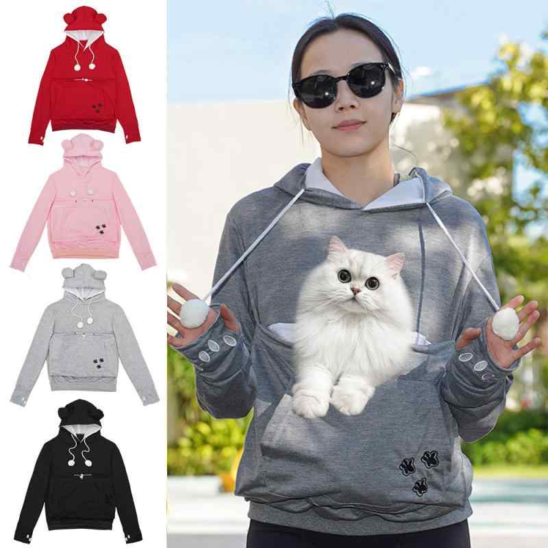 秋冬 ペット用 フード付き スウェットシャツ 犬猫 アウター カンガルーポケット 大型ポケット カジュアル ゆったり 暖か 小型犬対応 猫咪 着用 普段使い 部屋着 伸縮性 吸湿速乾 軽量 体型カバー プラスサイズ