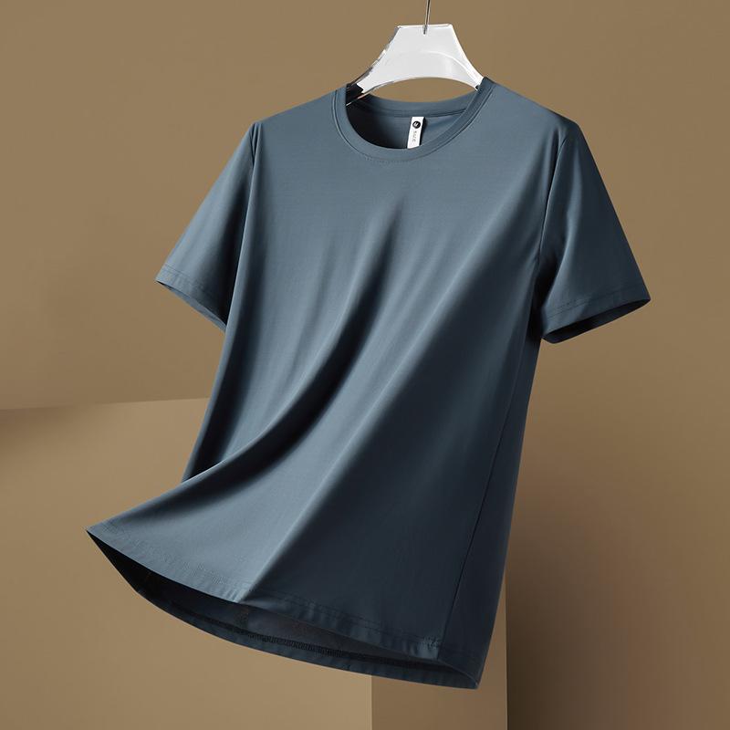 Tシャツ メンズ 接触冷感 半袖 夏 吸湿速乾 通気性 クルーネック ルーズフィット カジュアル 薄手 軽量 高級感 快適 ストレッチ 速乾 ドライ クール ビズ 普段使い 吸汗 メッシュ 生地 シンプル 無地 着回し コーディネート 日常 体型カバー