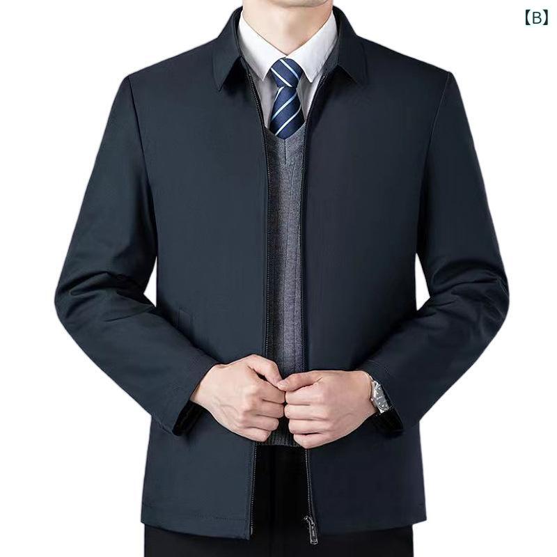 ジャケット メンズ 男性用 中高年 シニア 紳士服 春秋用 ビジネス カジュアル 事務用 通勤用 アウター 上着 ゆったり 大きいサイズ 体型カバー 高齢者向け 落ち着いた デザイン 高級感 素材感 シンプル 無地 立ち襟 防性 快適 動きやすい 普段 laonschoise-11556807 LAONsChoice サンプル画像3