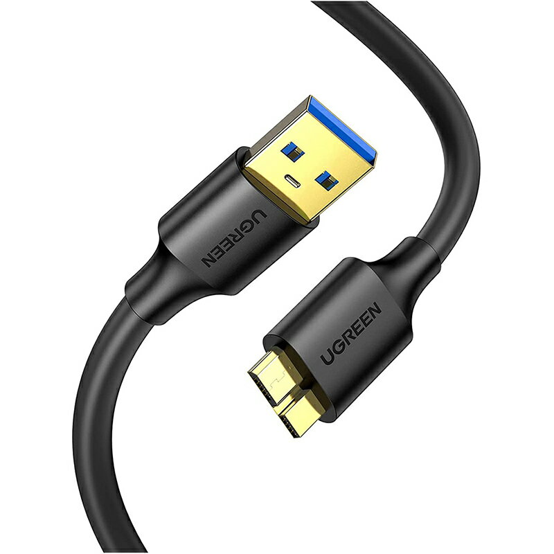 UGREEN USB3.0 MicroB USBケーブル タイプAオス - マイクロタイプBオス 高速転送と急速充電 外付けHDD SSD Blu-ray BDドライブ デジカ..