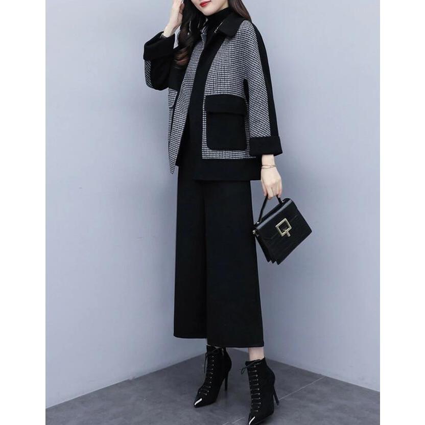 セットアップ レディース 秋冬 カジュアル きれいめ 厚手 暖かい パンツスーツ パンツドレス フォマール ゆったり 通勤 お呼ばれ 結婚式 二次会 入学式