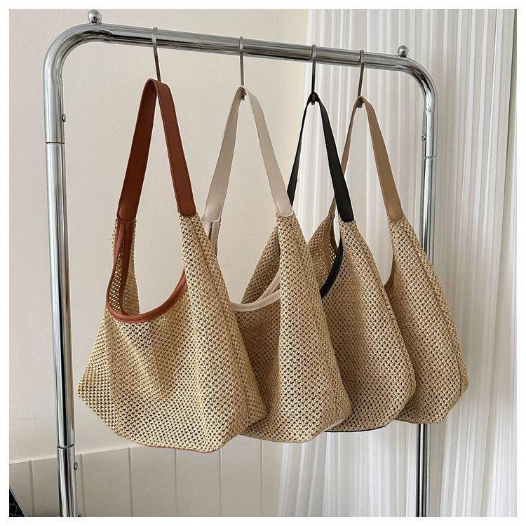 カゴバッグ トートバッグ ショルダーバッグ おしゃれ レディース 浴衣バッグ サマーバッグ 大容量 軽量..