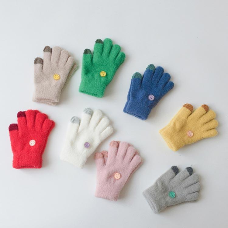 手袋 キッズ 子供 防寒 ふわふわ もこもこ スマホ あったか 女の子 男の子 可愛い シンプル おしゃれ 雪遊び グローブ 手ぶくろ 5本指 プレゼ 2