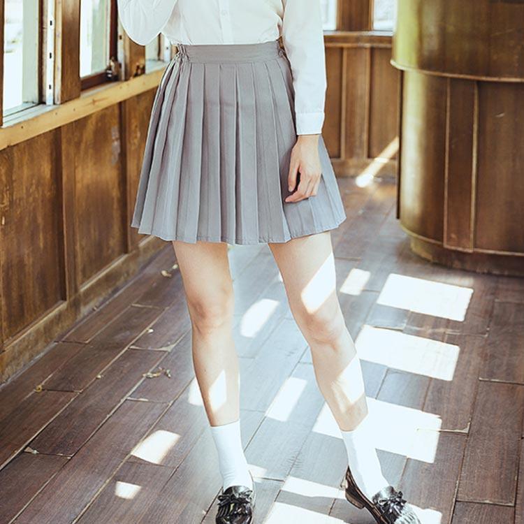 制服 スカート 43/60/75cm 選べる3丈 スクールスカート 黒 紺 高校生 女子高生 学生服 ウエストゴム 夏用 ミモレ丈