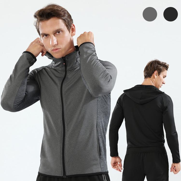 パーカー 秋 フィットネス トレーニング ランニング スポーツウェア トップス 長袖 ジップアップ メンズ