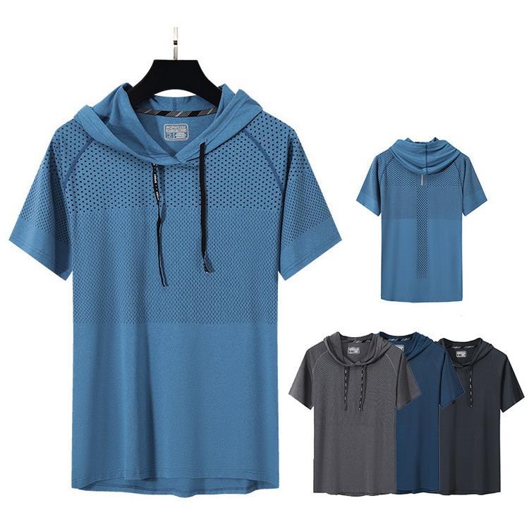 パーカー メンズ 吸汗速乾 フィットネス トレーニング ランニング スポーツウェア トップス 半袖 スト..