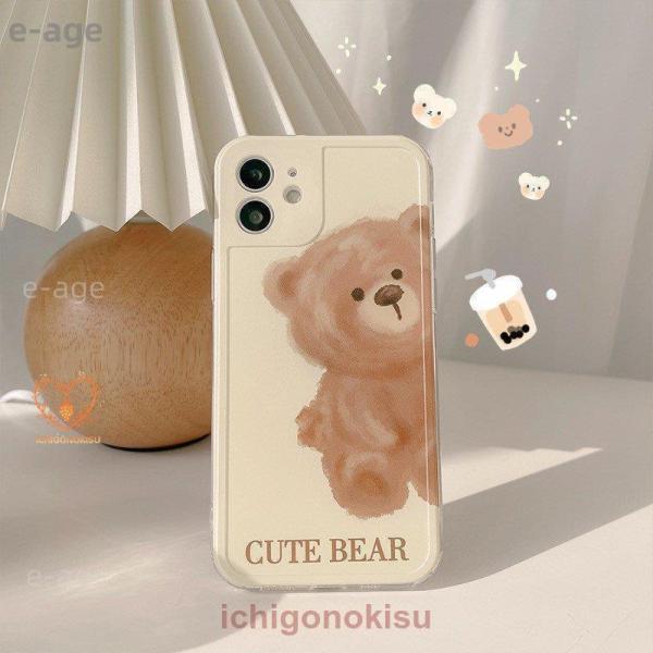 Phone12 mini ケース iPhone11 pro アイフォン 12 ケース iPhone13 ケース iPhone XS テディベア くま クマ イラスト キャラクター