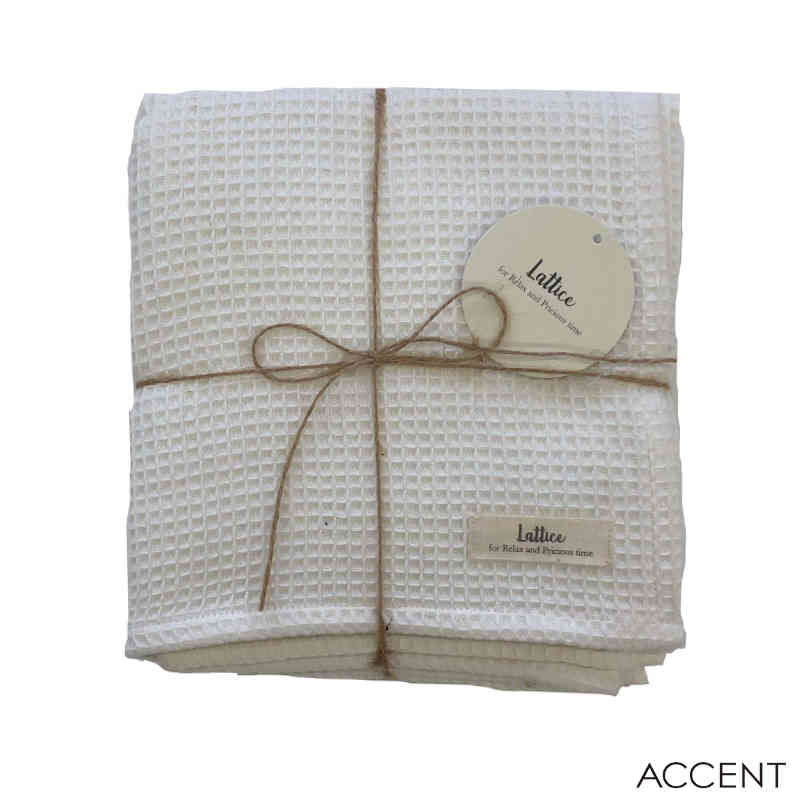 LATTICE ワッフル タオルケット IVORY/PINK/BEIGE アクセント(ACCENT) メール便/送料込 2