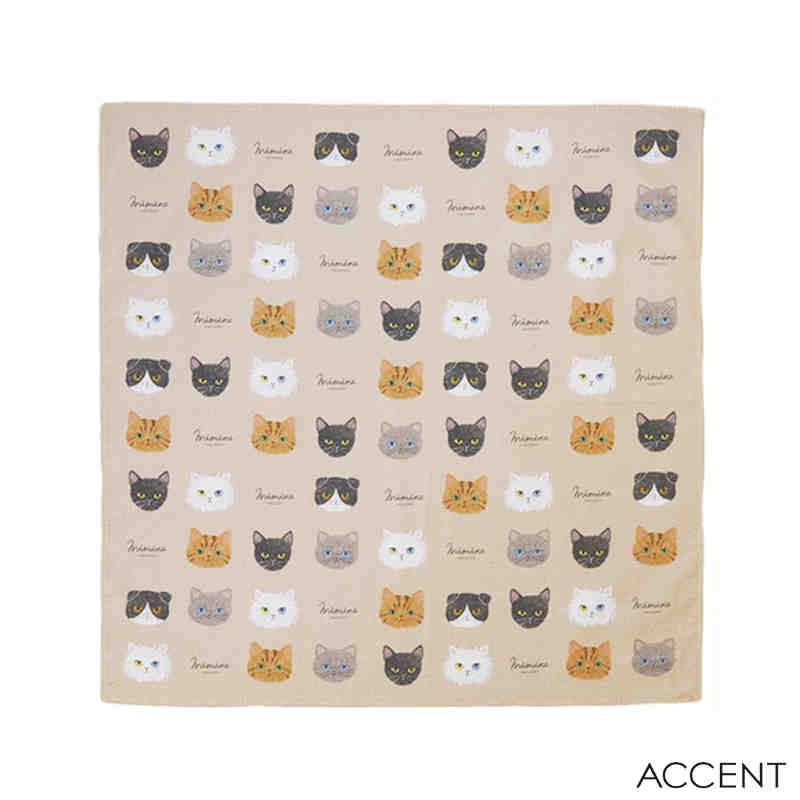 ミミンヌ（mimine）ハンカチ SN207 43x43cm アクセント(ACCENT) メール便/送料込