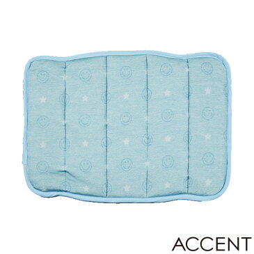 nico 接触冷感 枕パッド（COOL PILLOW PAD） T40374 ブルー 50 x 35cm アクセント(ACCENT) nico/ニコ/スマイル/smile/スマイリーフェイス メール便/送料込