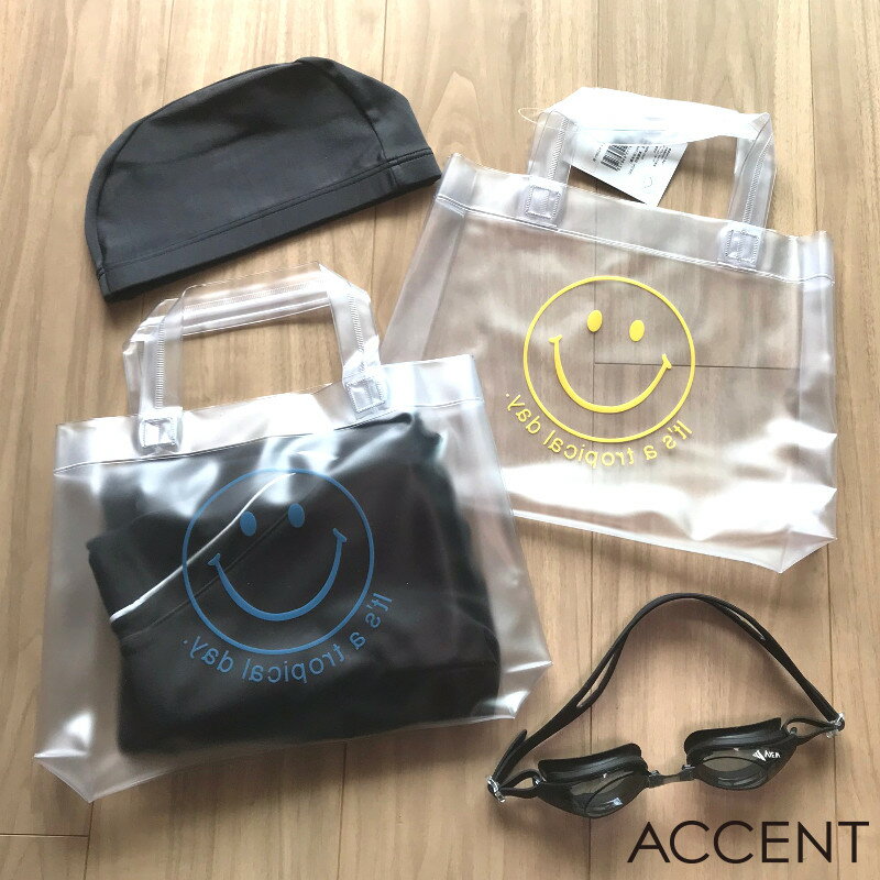 【完売】NICO ミニプールバック T28758 ACCENT(アクセント) 22x30 イエロー/ネイビー nico/ニコ/スマイル/smile/スマイリーフェイス 送料無料 メール便