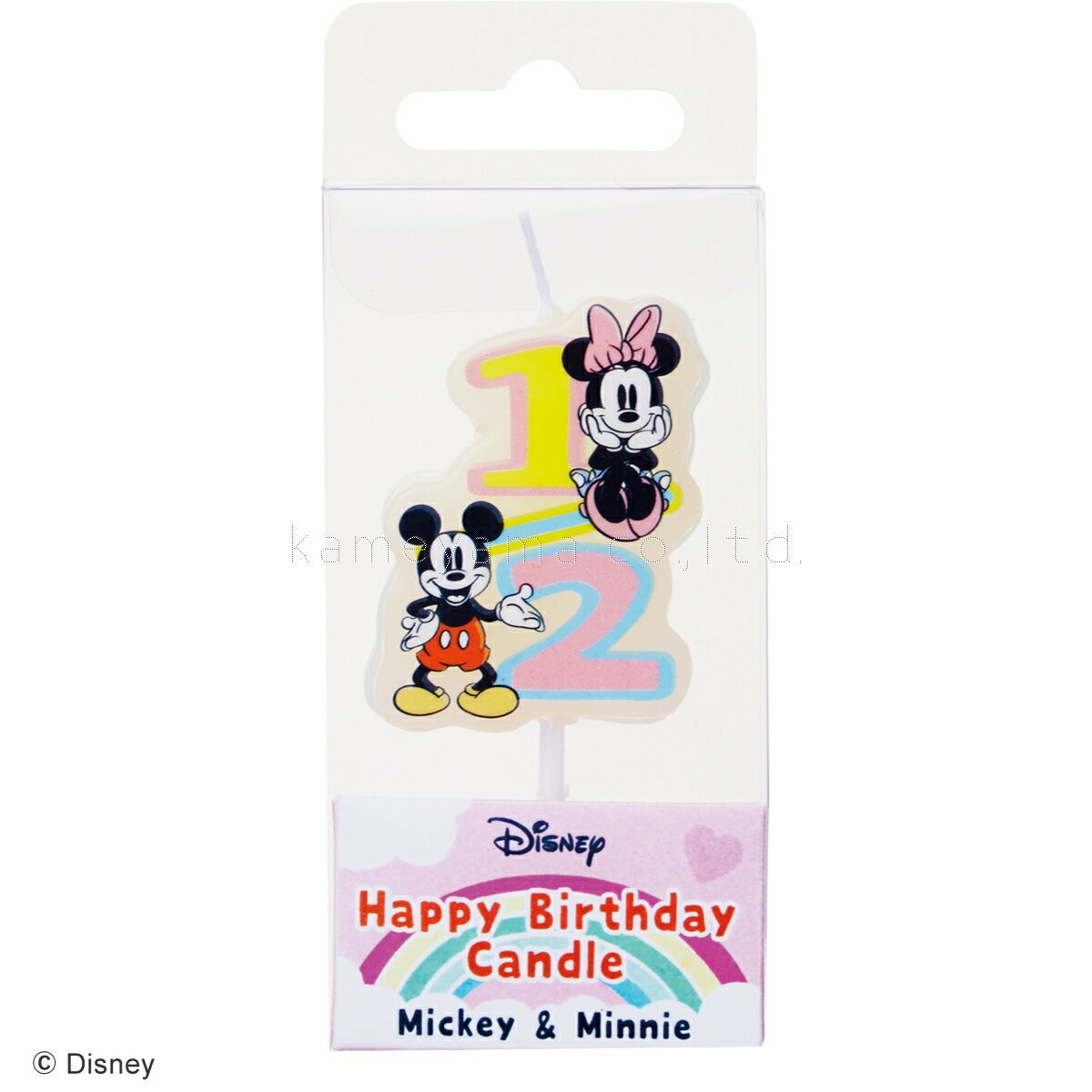 ハーフバースデー キャンドル ミッキー ミニー 1/2 ディズニー ハッピーバースデーキャンドル 半年 6ヶ月 6ヵ月 誕生日 ろうそく バースデー キャンドル 数字 カメヤマキャンドルハウス メール便対応のサムネイル
