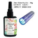 2点セット 電池付き フローラルUVレジン 70g UVライト シルバー 送料無料 レジン液 そらプリ そらーる ハンドメイド プリザーブドフラワー においが少...