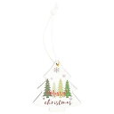 ウッドツリーオーナメント 6個入り Merrychristmas メリークリスマス 木製 ホワイト クリスマスツリー クリスマスリース オーナメント 飾り 装飾...