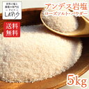 【送料無料】アンデス岩塩 パウダー 1kg×5袋 ローズソルト 岩塩 紅塩 食用 パウダー 粉末 使いやすい チャック袋 保存に便利 バスソルト ボリビア