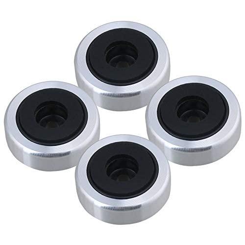 Yibuy 4個入れ 30x11mm シルバー アルミ合金 プラスチック スピーカー独立性ベース オーディオスピーカーアンプCDプレーヤー用素材：オーディオフットパッドプラスチック素材、アルミニウム合金シールドカバー、ブラケット上部のソフトパッド、高硬度、高密度、低調波振動点、高減衰。振動を低減: オーディオ フット パッドは、スピーカーの音響フィードバックを一時停止したり、サブウーファーの振動を分離したりできます。ステレオ機器のリアルサウンドを最適化するための効果的なソリューションを提供しますサブウーファーのフットアイソレーションは、すべての敏感な機器の振動を効果的に低減し、コンサートはより集中し、ノイズが少なくなります.完璧な外観：アイソレーションフットの側面に2つの細かい溝があり、機械の視覚効果を効果的に改善し、振動を吸収し、より高品質のリスニングの喜びを実現し、音の明瞭さ、ステレオイメージング、および低音応答を改善します。ターンテーブルの分離脚は、有害な振動サポート表面と内部反射を吸収し、地面とスピーカーの間の汚染を排除し、低音をよりタイトでクリーンにします。
