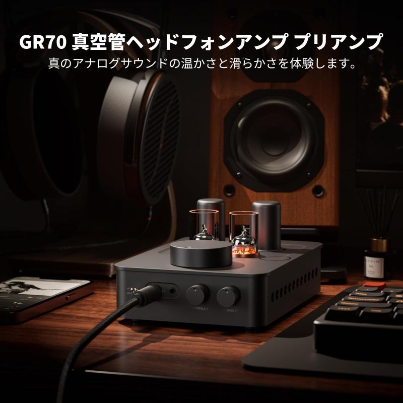Fosi Audio GR70 真空管ヘッドホンアンプ プリアンプ 真空管5654W*2と6AC7*2を搭載 真空管アンプ ホームオーディオ用 ミニHiFiプリアンプ 3.5mmと6.35mmジャック 16～300オームのインピーダンスをサポー lapistores-10028013 LAPPISTORES サンプル画像2