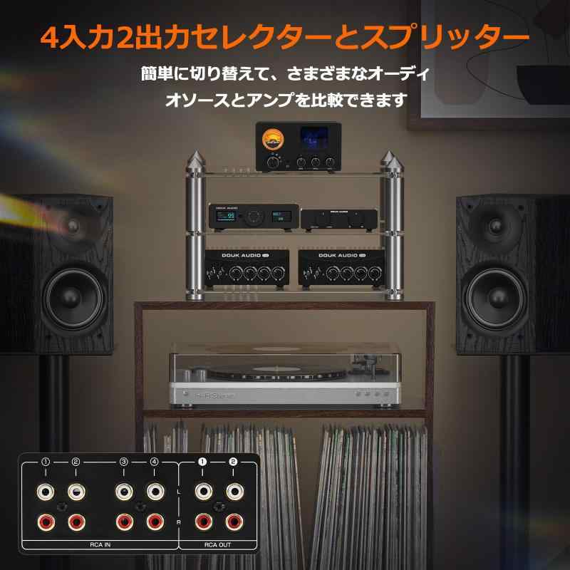 Nobsound TUBE-T5C ミニ 真空管 プリアンプ 4入力切替器 ヘッドホンアンプ 搭載 VUメーター付 180V高電圧設計 オペアンプ/チューブ交換可能 ダブルRCA出力 低音/高音調節 RGB照明 lapistores-10028018 LAPPISTORES サンプル画像3