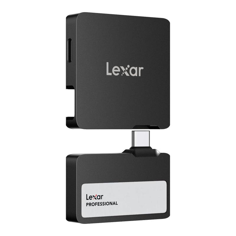 Lexar Professional Go Portable SSD 2TB ハブ付き Apple ProRes 対応 最大読取1050MB/s 最大書込1000MB/s USB 3.2 Gen 2 iPhone 15シリーズ PC Mac対応 シルバー
